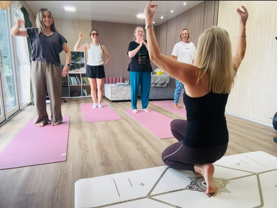 Yoga in the studio at Clarkton Farm