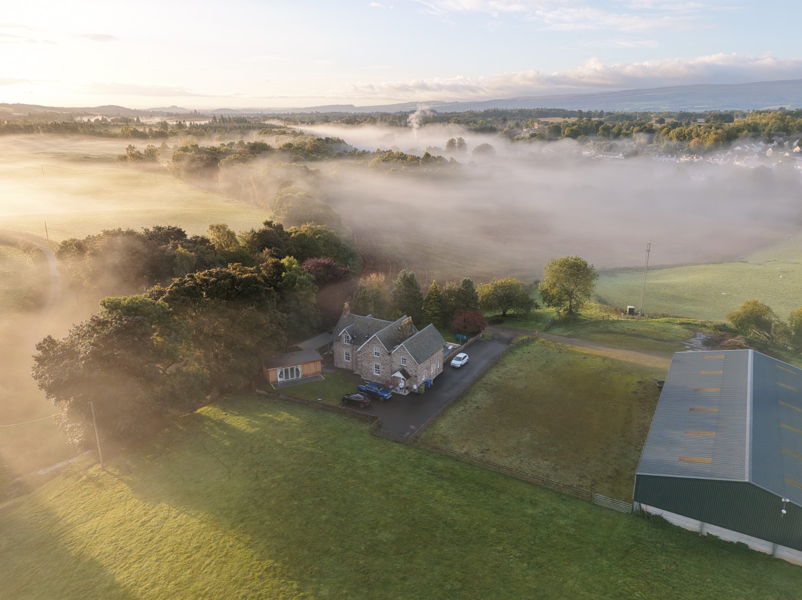 Misty fields near Doune